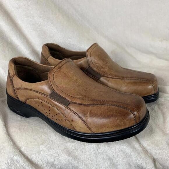 Dr Scholls Womens Size 7W Mary Anne Brown Leather Shoes Distressed Look​ - Picture 1 of 8
